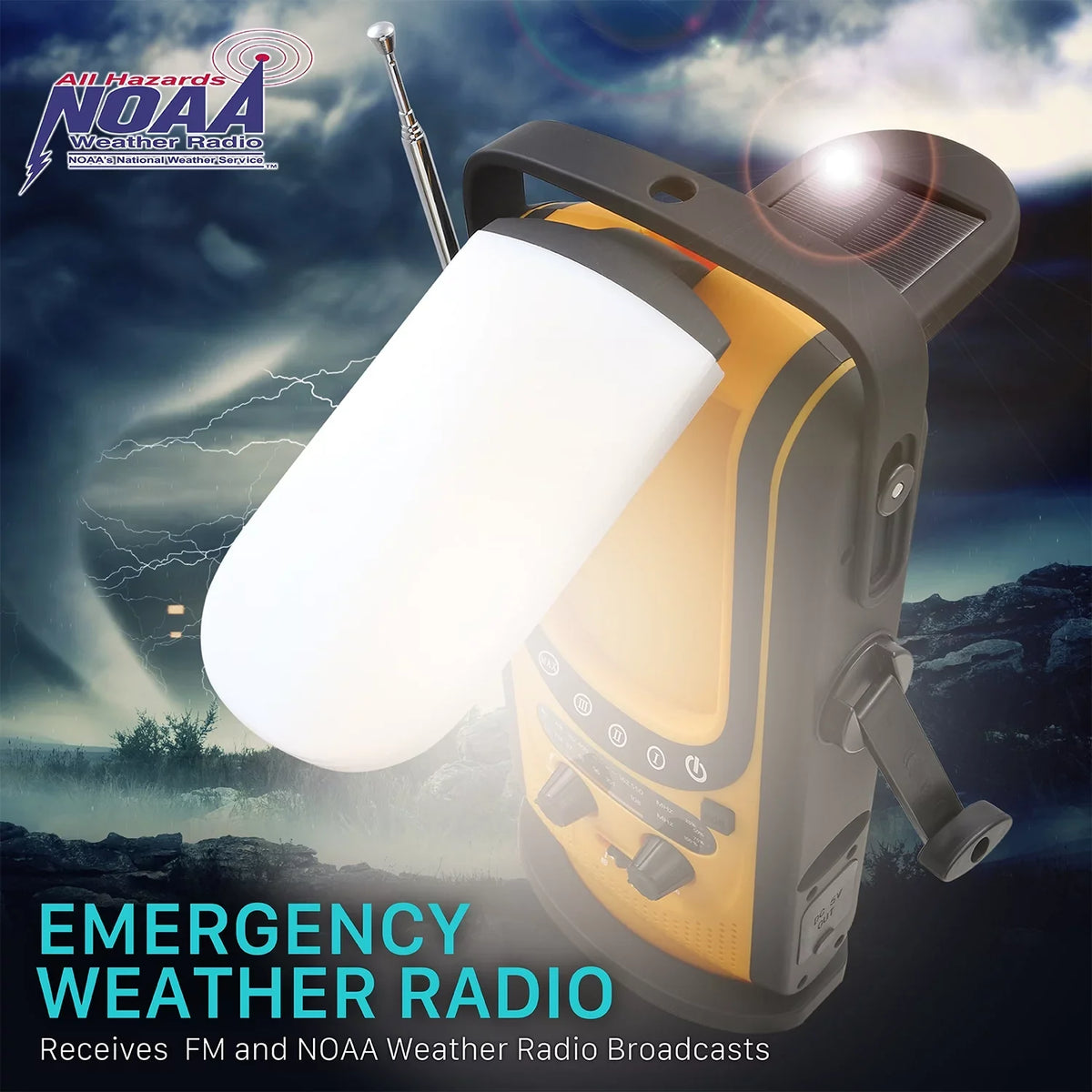 Outdoors (Model & Weather Crank with Light, Alarm Alert, 6,000mAh A7) SOS Charging, & Emergency Camping Bank for Power Radio FosPower Reading Lantern Solar FM/NOAA Charger Weather Hand &