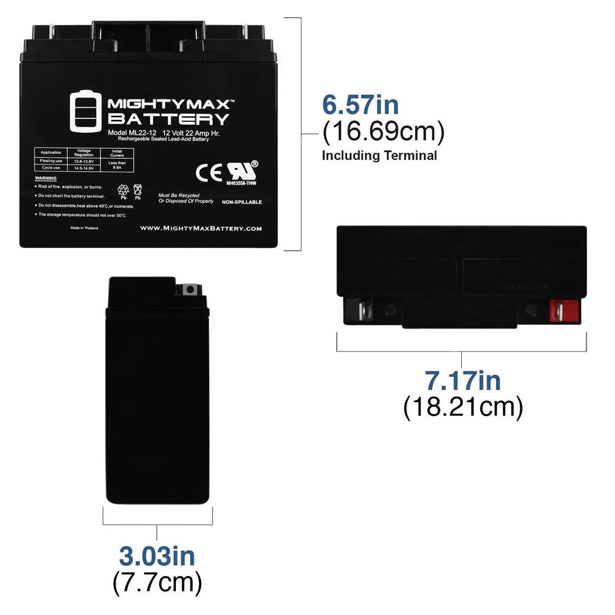 22AH 12V Battery Scooter R200/R500 Replaces Series SLA Rascal