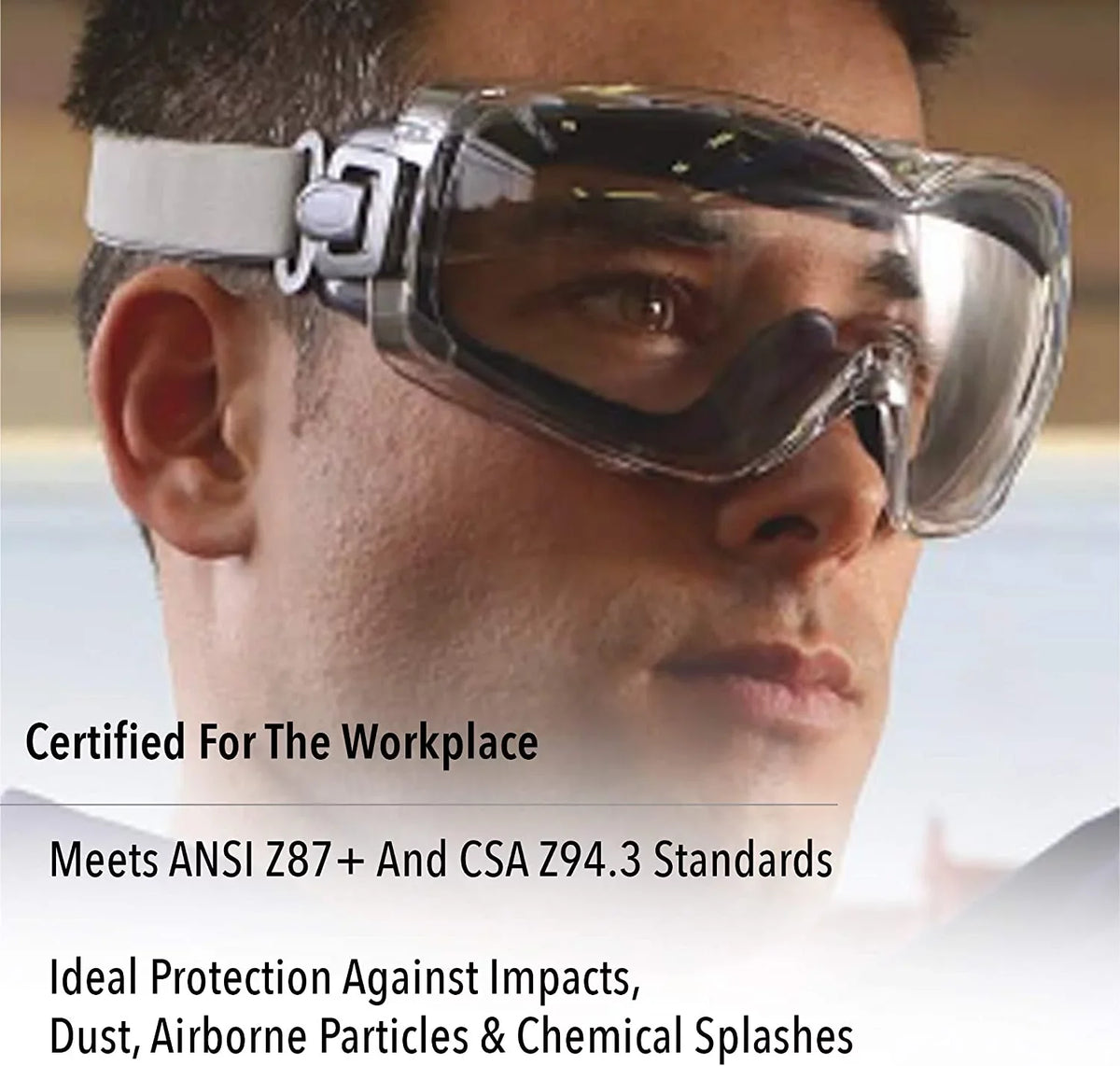 Navy Stealth Frame Clear Uvex Safety Lens Goggle, North OTG 763-S3970HSF Safety