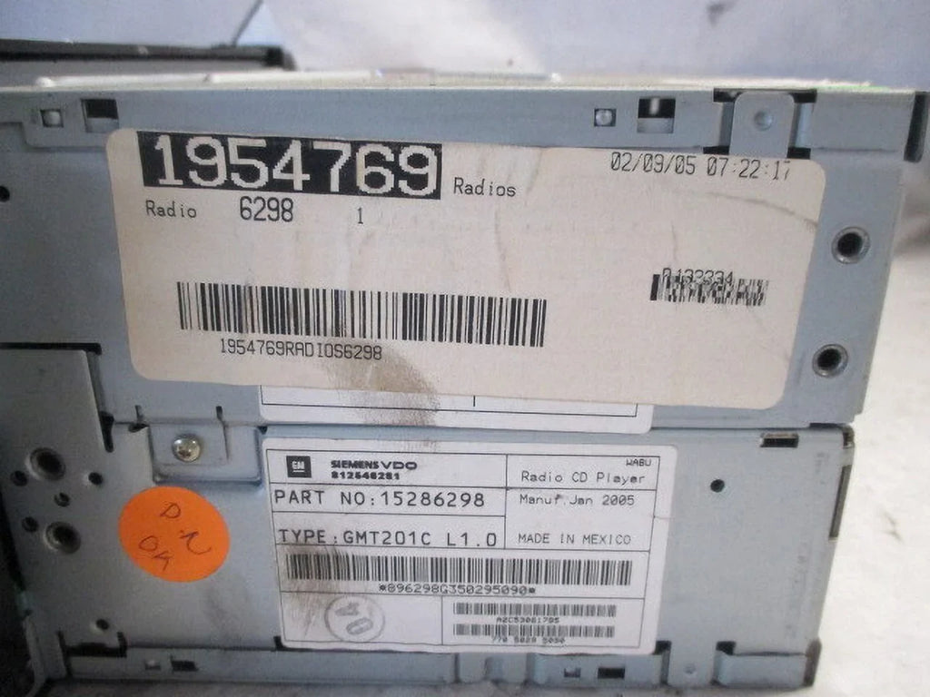 2007 Radio Pre-Owned Saturn FM 2005 CD OEM AM Receiver (Good) Relay 2006