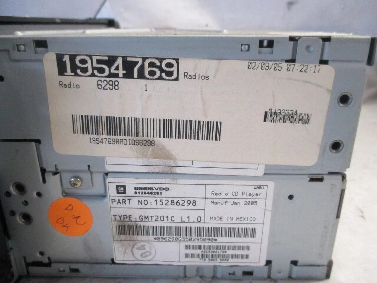 2007 Radio Pre-Owned Saturn FM 2005 CD OEM AM Receiver (Good) Relay 2006