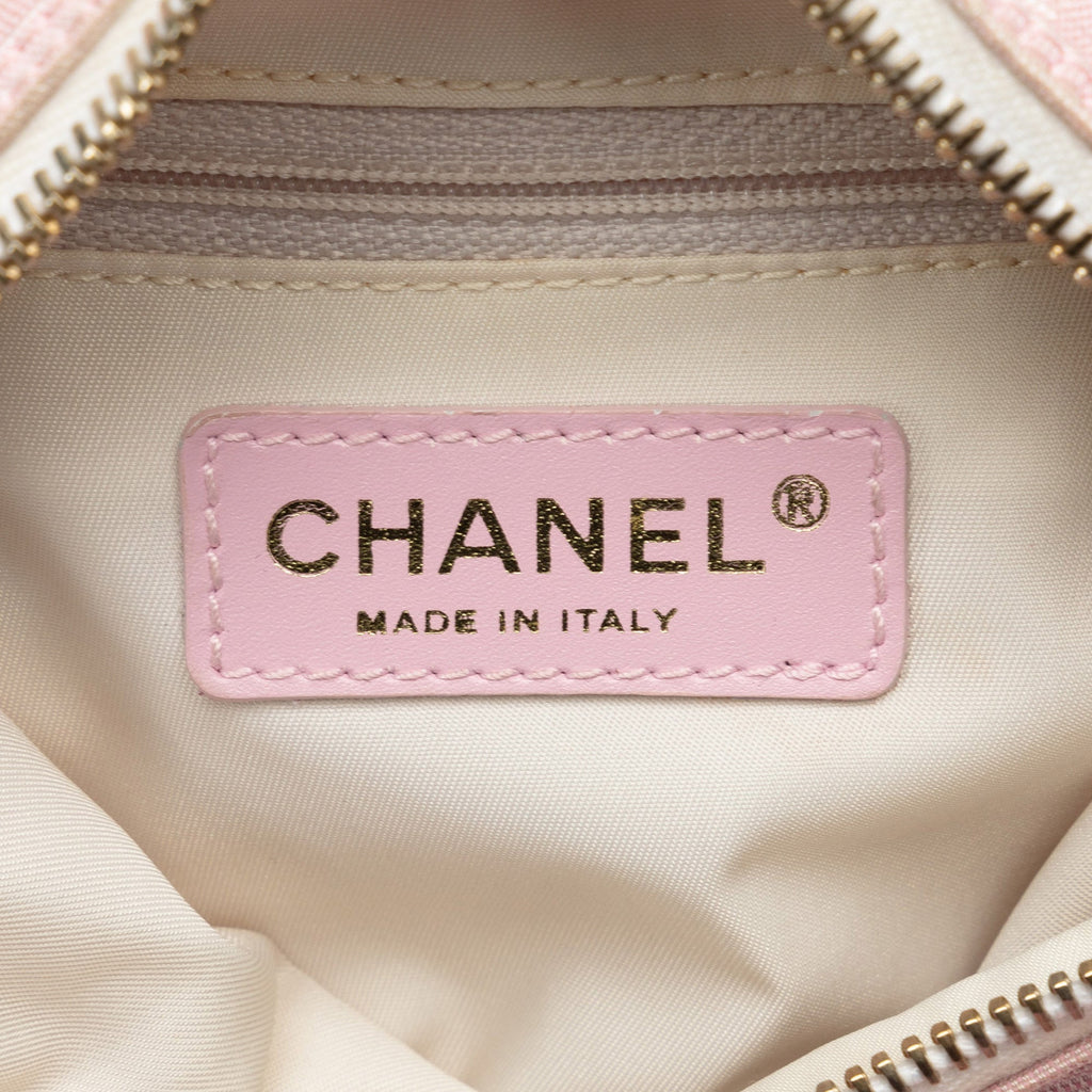 Authenticated New (Good) Travel Chanel Pink Unisex Handbag Fabric Pre-Owned Nylon HandleBag Top Line