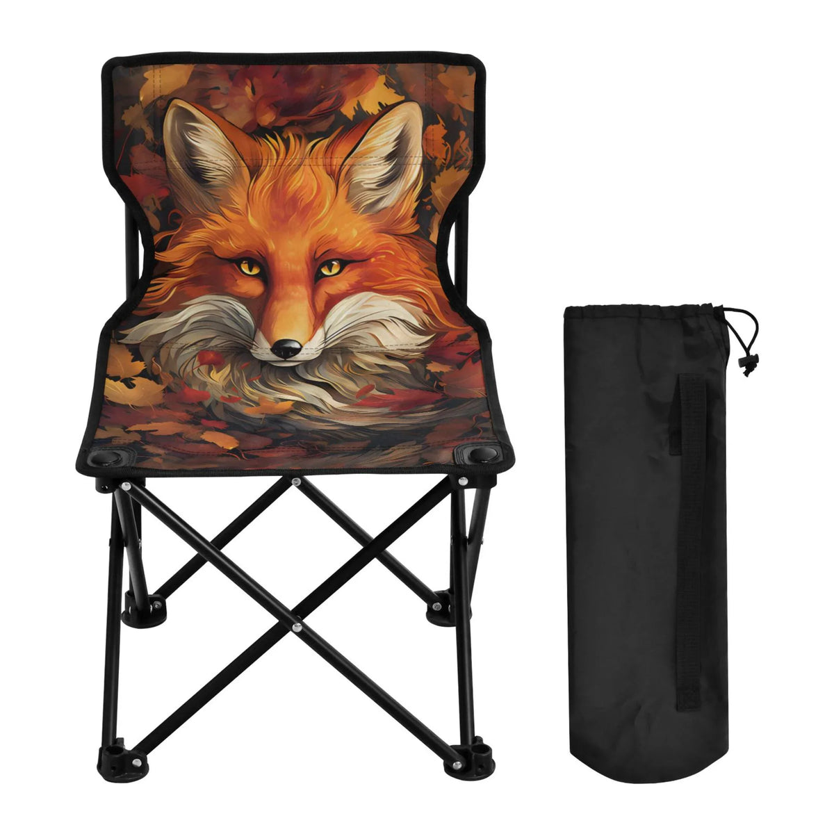 with Outdoor Camping Portable Support Beach Folding Bag Lawn Carry Chair Chair Chair 220LBS Fox Leaves with Chair Fishing to Autumn