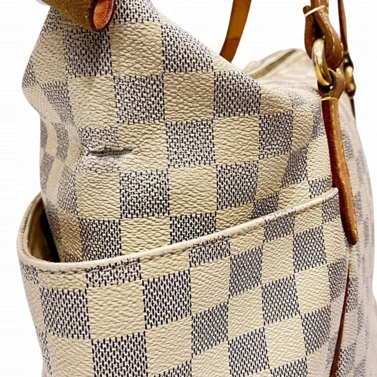 Bag Azur Louis Damier Vuitton (Fair) Tote Pre-Owned N41279 Ladies MM Totally Shoulder