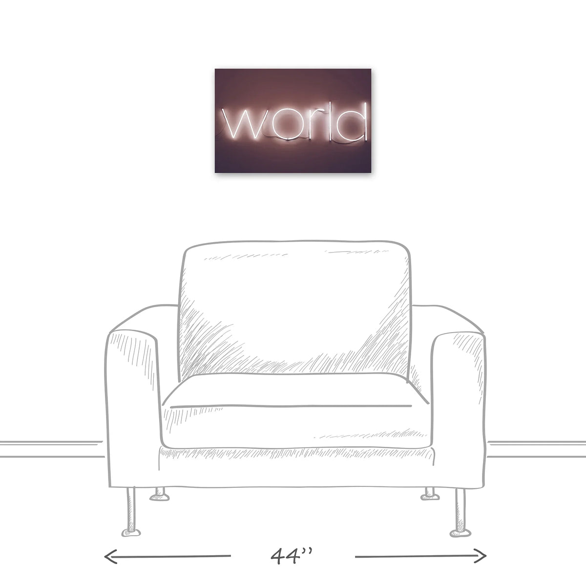18x12 Canvas Products Neon Art Wall World Creative