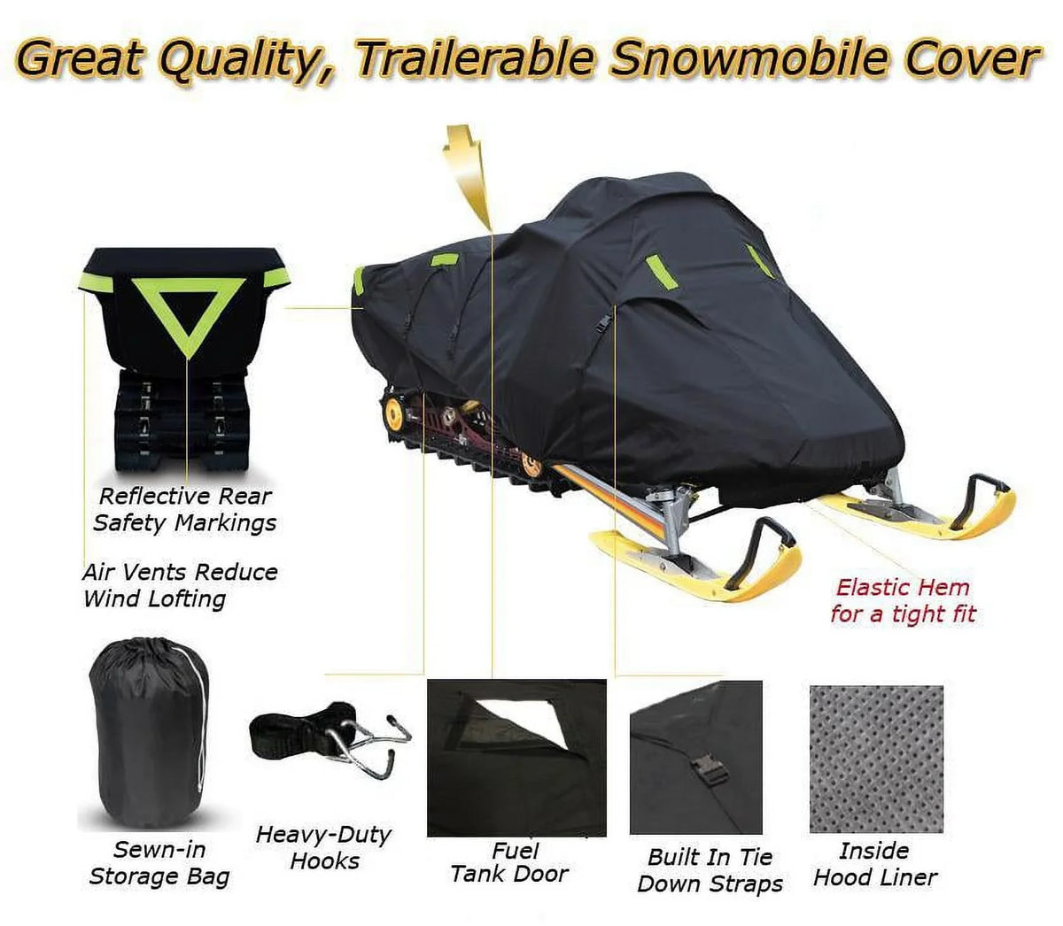 2009-2009 Gear Sled LE, Snow Cover Arctic Cat Trailerable Compatible 600 snowmobile Machine model PRO SNO Denier 162 M1000 Snow for