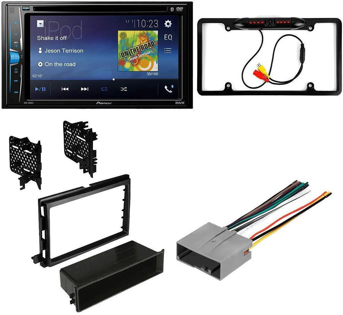 Kit Radio 2004-2008 Mounting Camera, - Installation F-150 Pioneer Bundle Car with - and Multimedia Double DVD Ford KIT395 Backup Kit /Bluetooth Stereo for Touchscreen Din