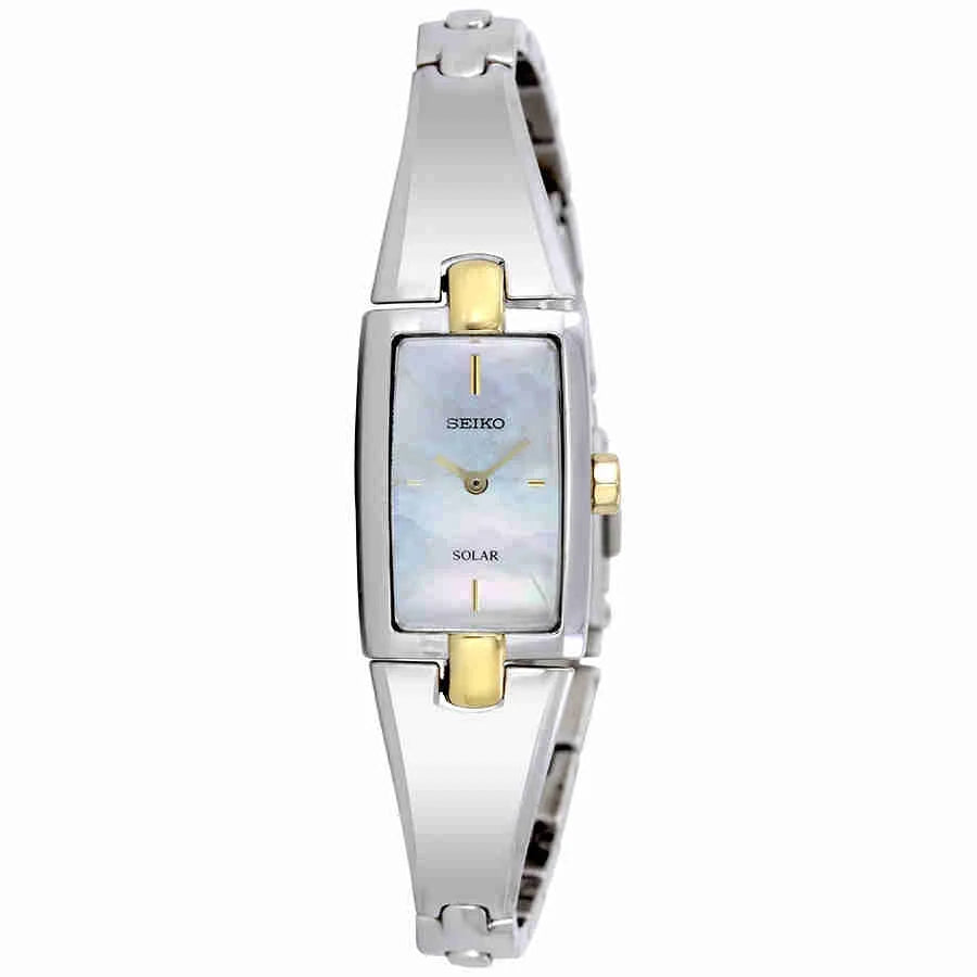 SUP218 Seiko Two Pearl Tone Solar Dial Women's Steel Core Mother Power of Reserve Watch