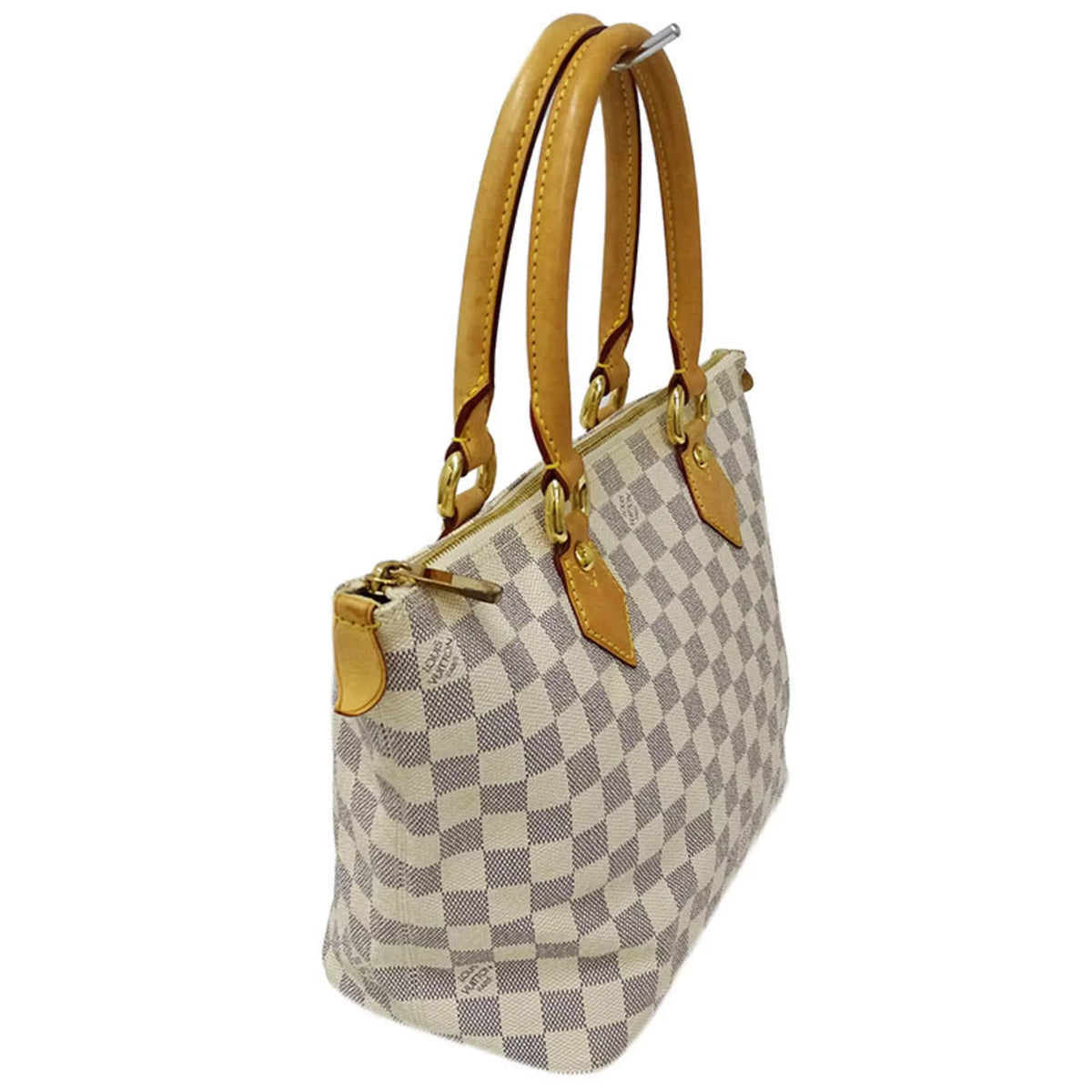 N51186 Louis Ladies PM Vuitton VUITTON Used Saleya Tote Handbag LOUIS Damier Gray Authenticated Azul White Bag