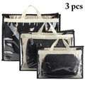 Zipper Handbags, Organizer Storage, Storage Handles for Hanging Purse Pcs Organizer Clear 3 with Closet, Cover for Purse Closet Dust Bags and Handbag
