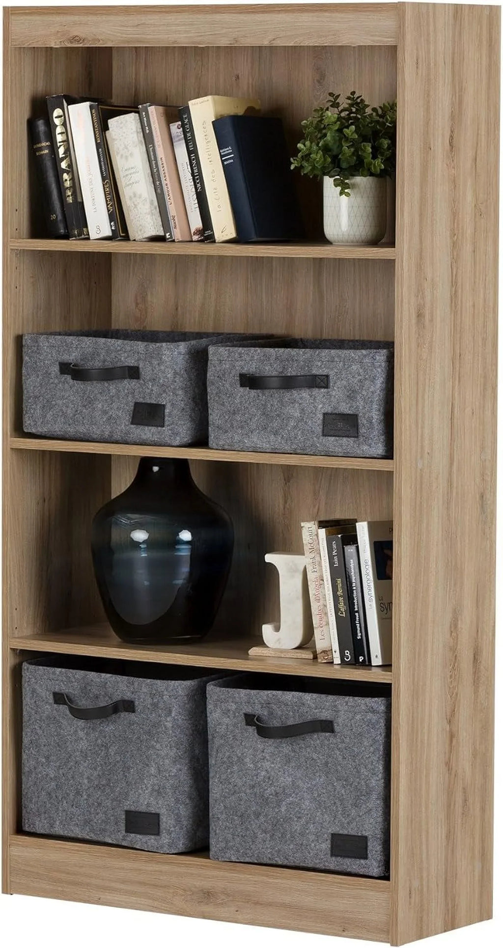 Cherry, Axess Bookcase-Morgan 4-Shelf 58-Inch