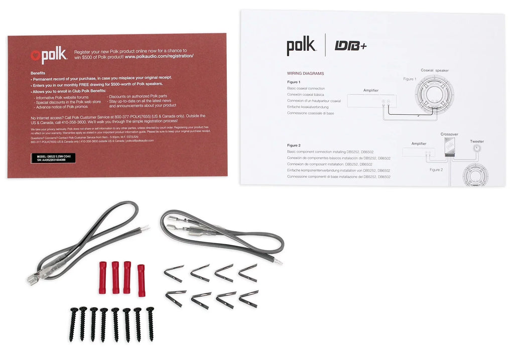 Polk Rockville with Audio RPB1 Speakers Bundle 600w Audio Car (2) Watt 5.25" Marine/ATV/Motorcycle/Boat (2) 10 DB522