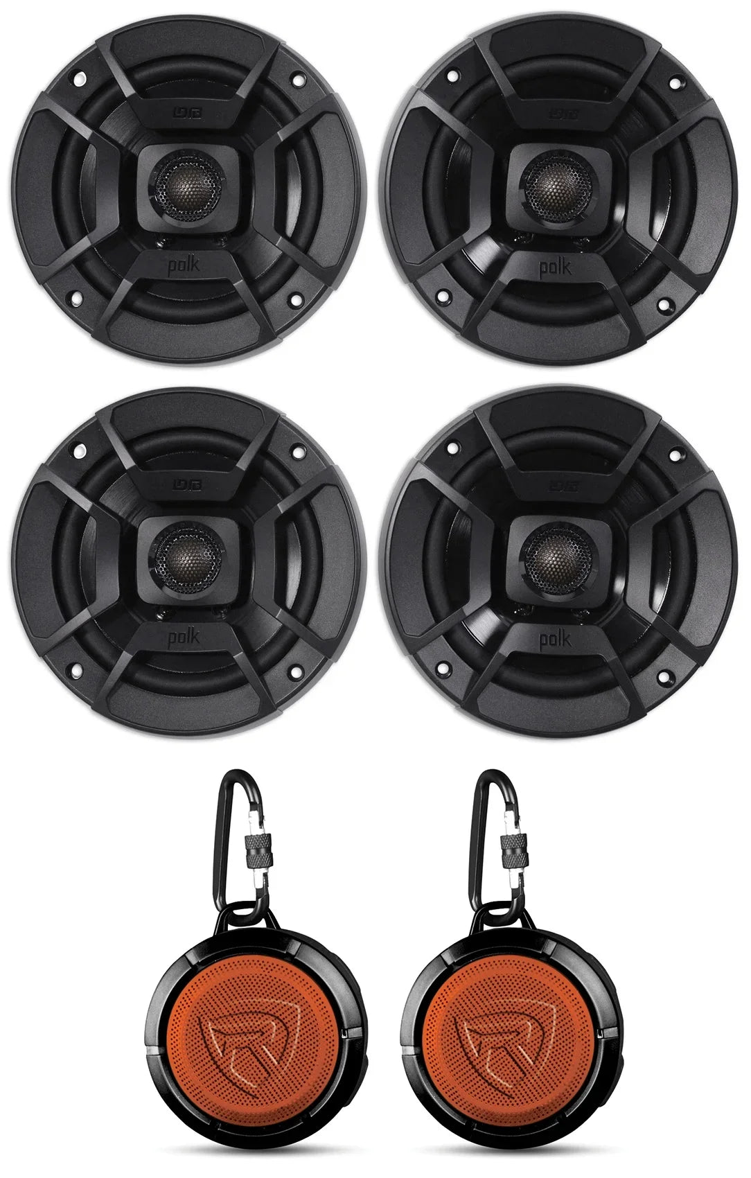 Polk Rockville with Audio RPB1 Speakers Bundle 600w Audio Car (2) Watt 5.25" Marine/ATV/Motorcycle/Boat (2) 10 DB522