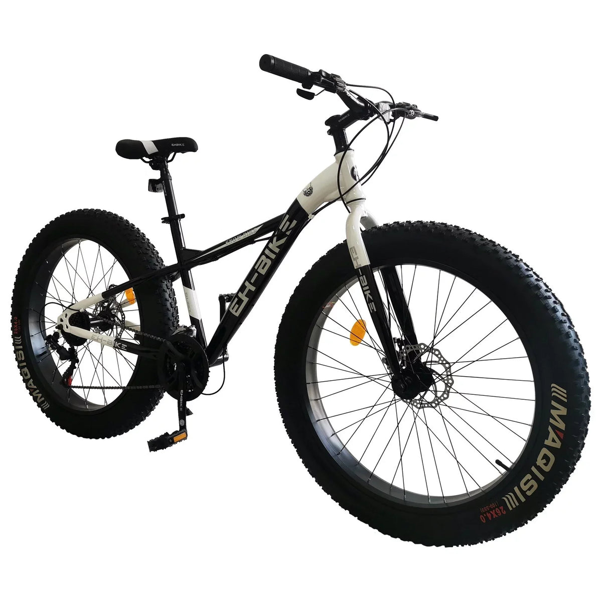 Tire 7-Speed, 26-Inch 76x24.8x40in Steel Wide Tires, Mountain Wheels, and Front Brakes Bike, 4-Inch Fat - Rear Mens Frame, Knobby Blue