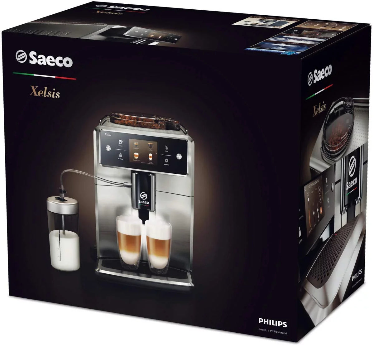 Titanium Automatic Metal Super Espresso SM7684/04 Front Saeco Xelsis Machine,