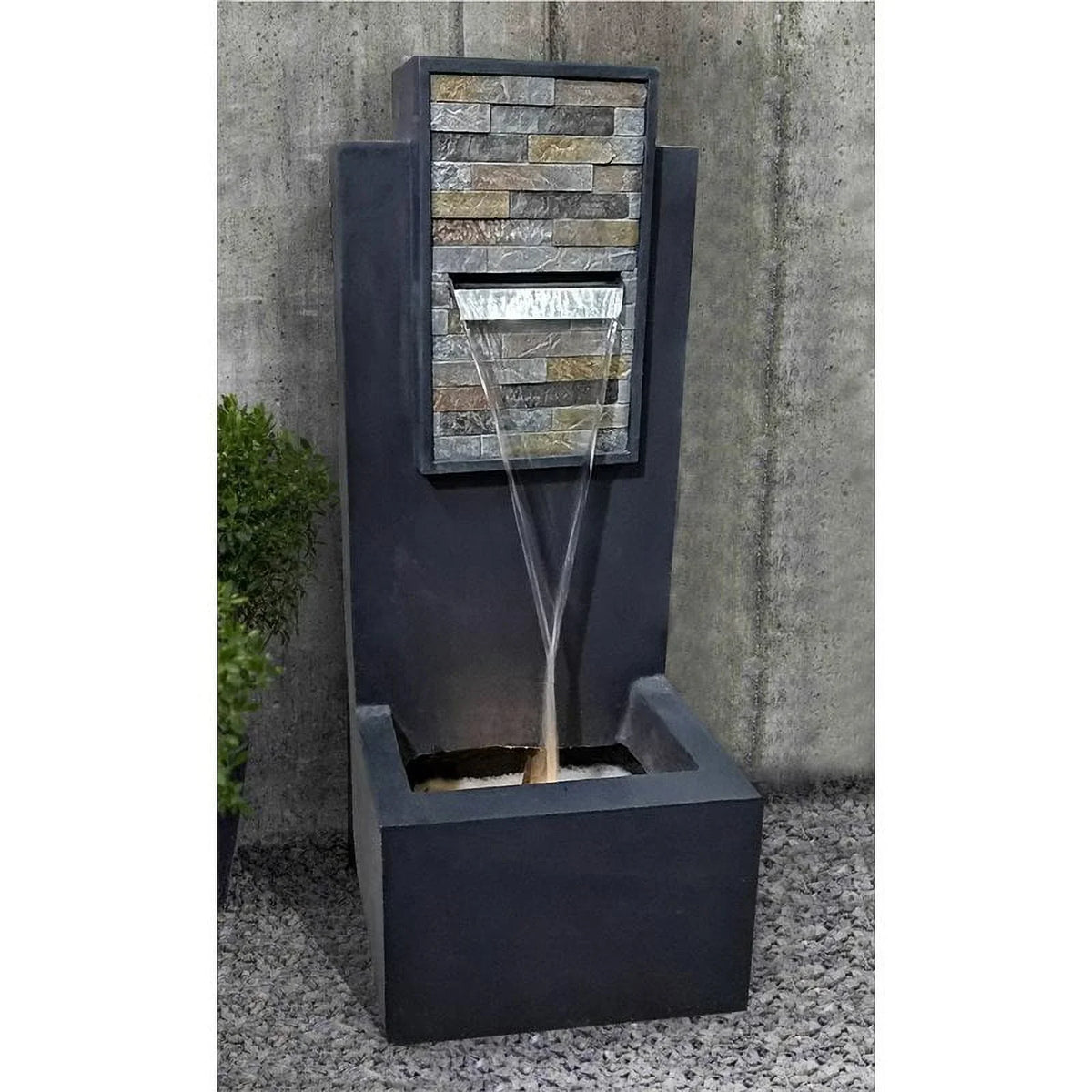 Jeco Light with LED & Fountain Texture FCL186 Finish Rock in. Contemporary 32