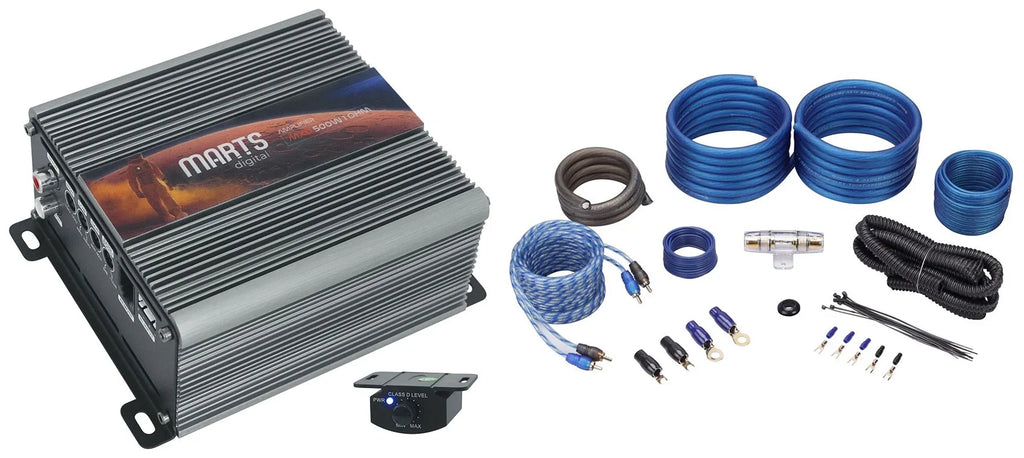 Digital MXD Kit Car OHM 500 RMS Marts Mono 500w Amplifier+Bass 1 Remote+Amp