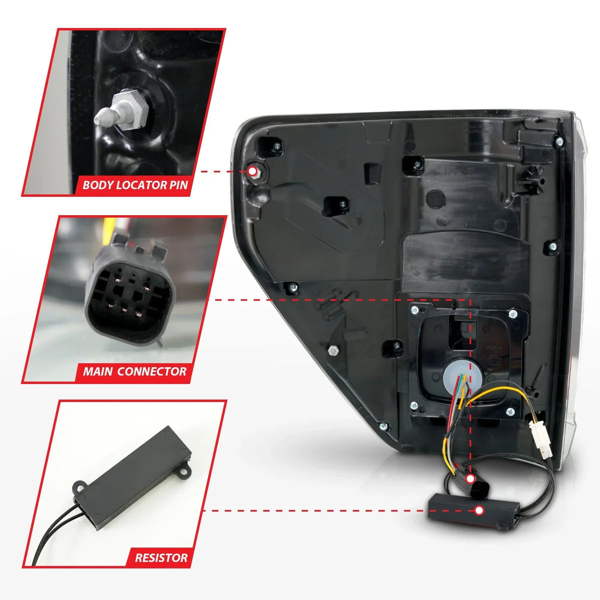 SUPER Taillights F-150 - Cover Black LED Ford 2022 21-23 Fits FORD F150 select: Housing 2021 Signal FORD w/BLIS ANZO CAB F150, Seq.