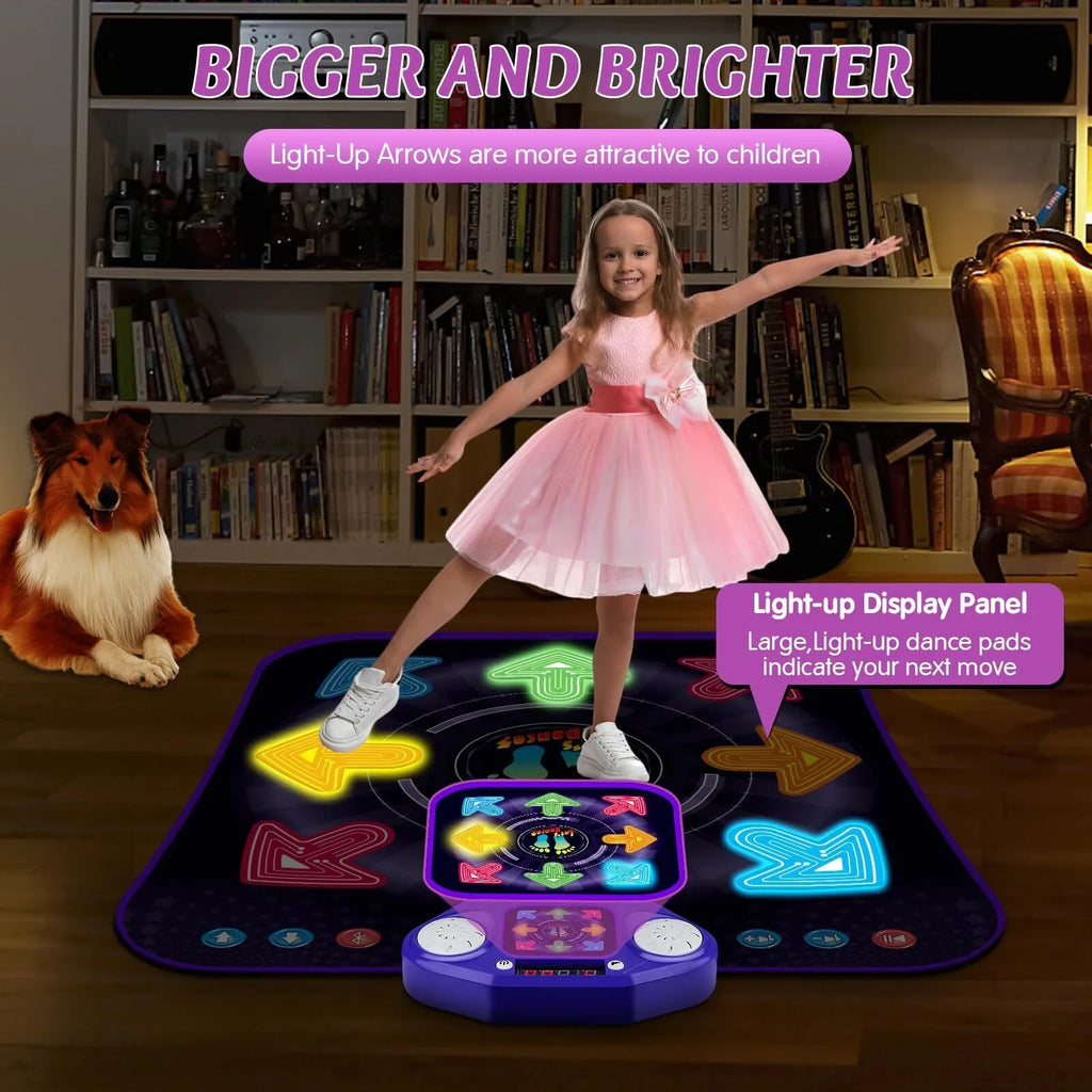 for Easter Light 5 9 Year Year 3 Game Kids, 4 Modes, PAFOLO Dance Pad Mat & Dance with Wireless Xmas Music 8-Buttons 6 Boy 5 Old 8 Girls Bluetooth, Old 3-12 Gifts for Toy Up Toys with Dance 7 10+