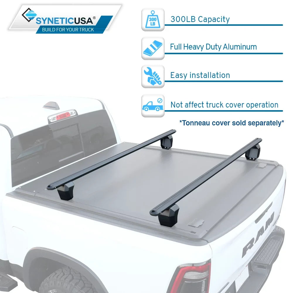 Truck with Bed Tundra Cargo Adjustable Duty F150 Titan Towers Heavy Ram Rack Syneticusa Silverado HD Crossbar Compatible