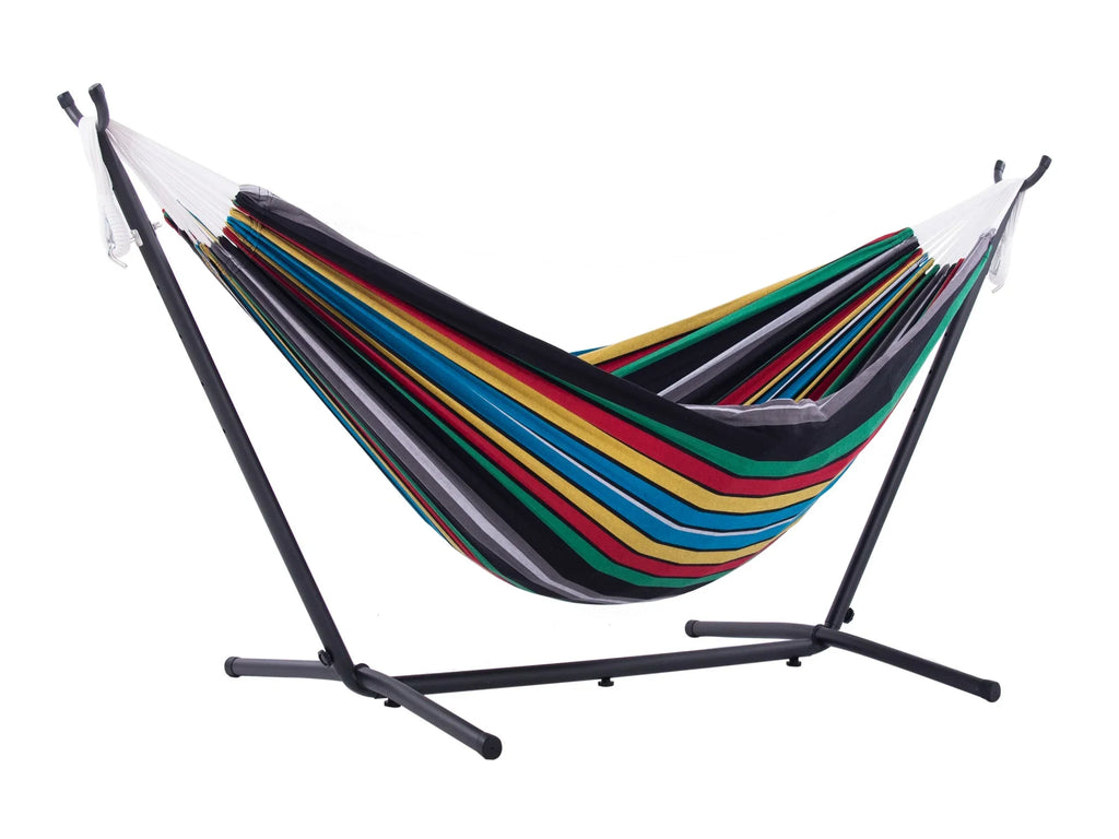 Blue Hammock Collection Black The Hamptons and Brazilian Hammock a Striped Style 110” with Steel