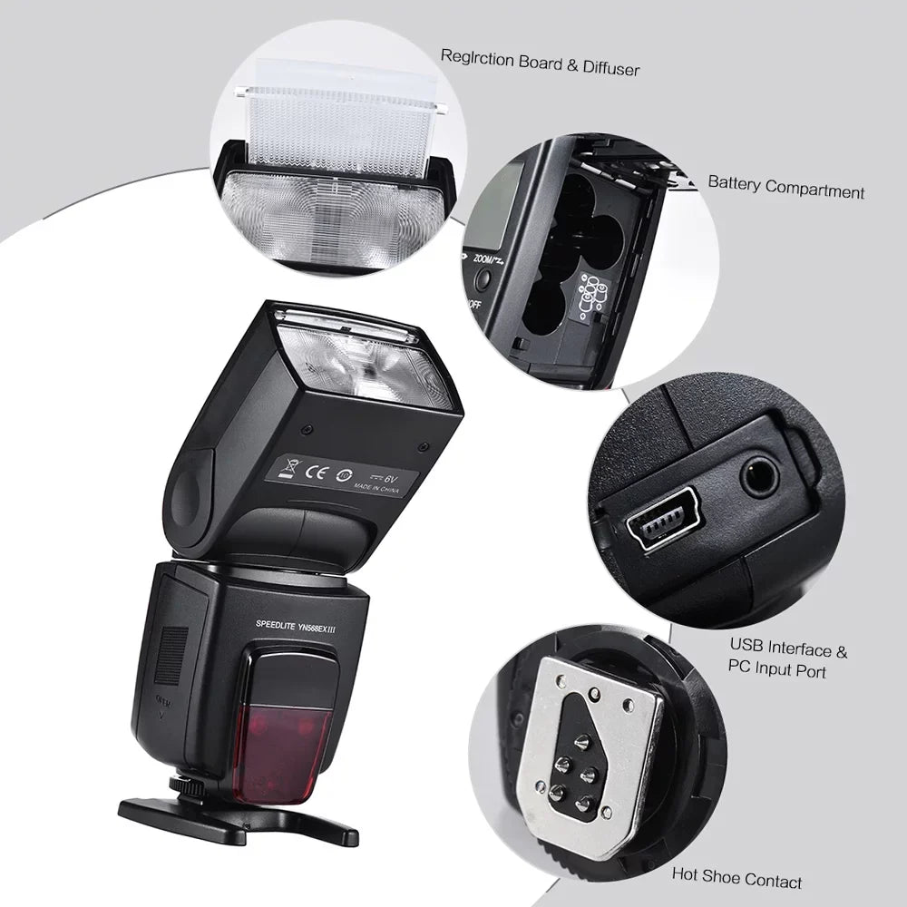 DSLR Replacement 1 s TTL YN- for High 58 Sync Wal Speed / Slave YONGNUO Flash 4 Speedlite Cameras 568 Camera Supports Wireless GN YN 8000 USB -Channel Master 568 II III Firmware Upgrade EX E-TTL