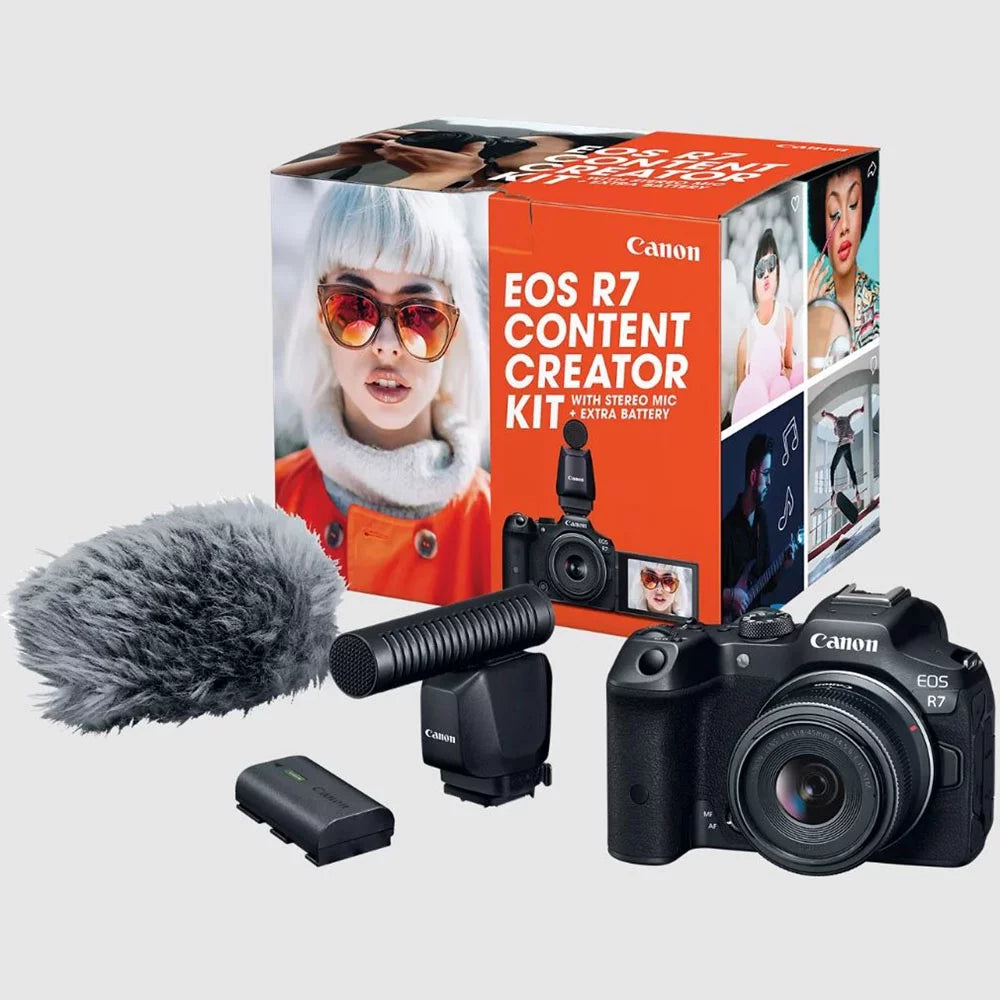 Creator Monopod Canon Deco Including R7 Content + Software Lens Kit 2 EOS Body Bag Mirrorless 18-45mm Camera Photography with STM + & + Microphone + Accessories Battery IS Gear + 5137C055 Bundle