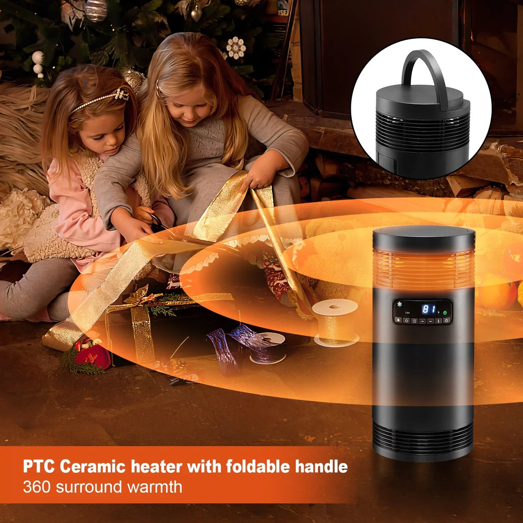 Use, Portable with Electric Ceramic PTC for 360° Office Desk Thermostat, Protection Only Indoor Heater Surround Safety Fan Office 1500W Heater for Space Mode, Heater with