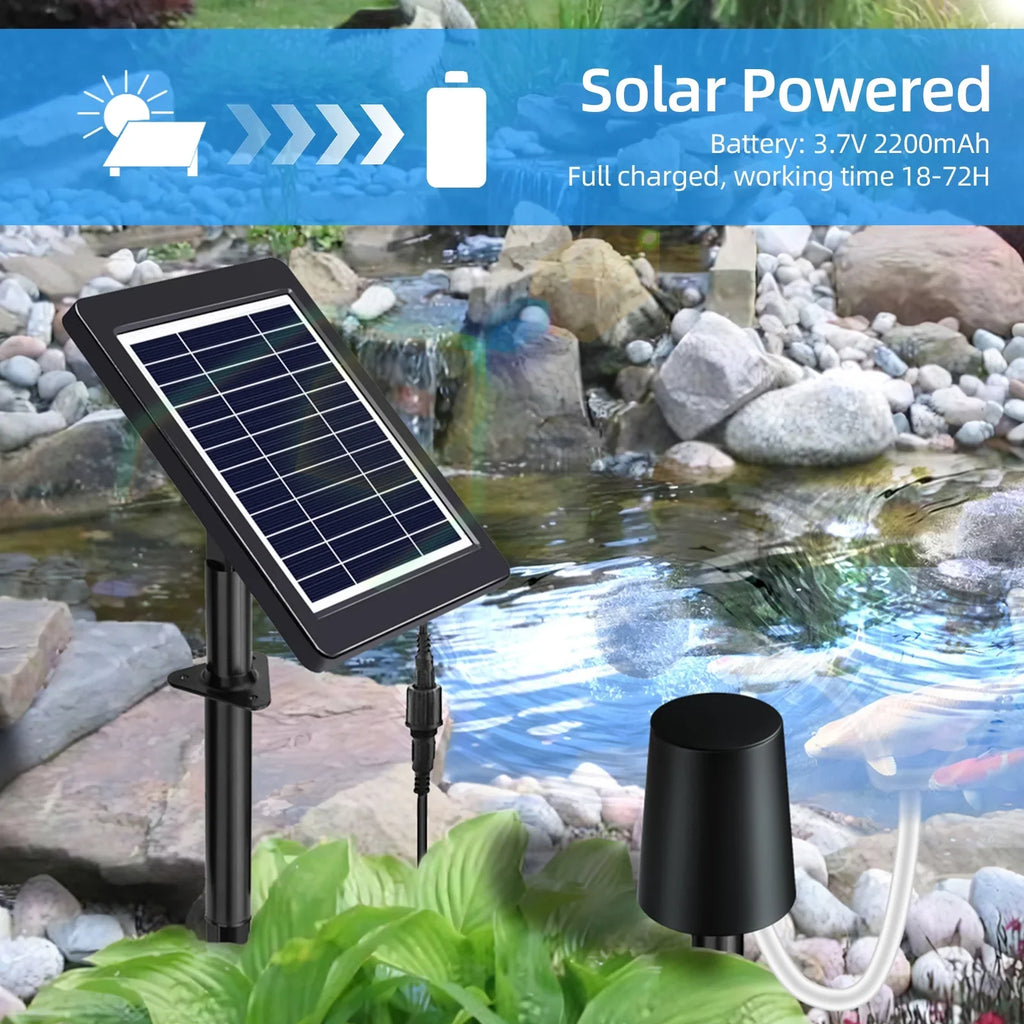 Aerator 3 Pond with Andoer 4W, Stock Modes, Powered Solar Air Pond Pump,