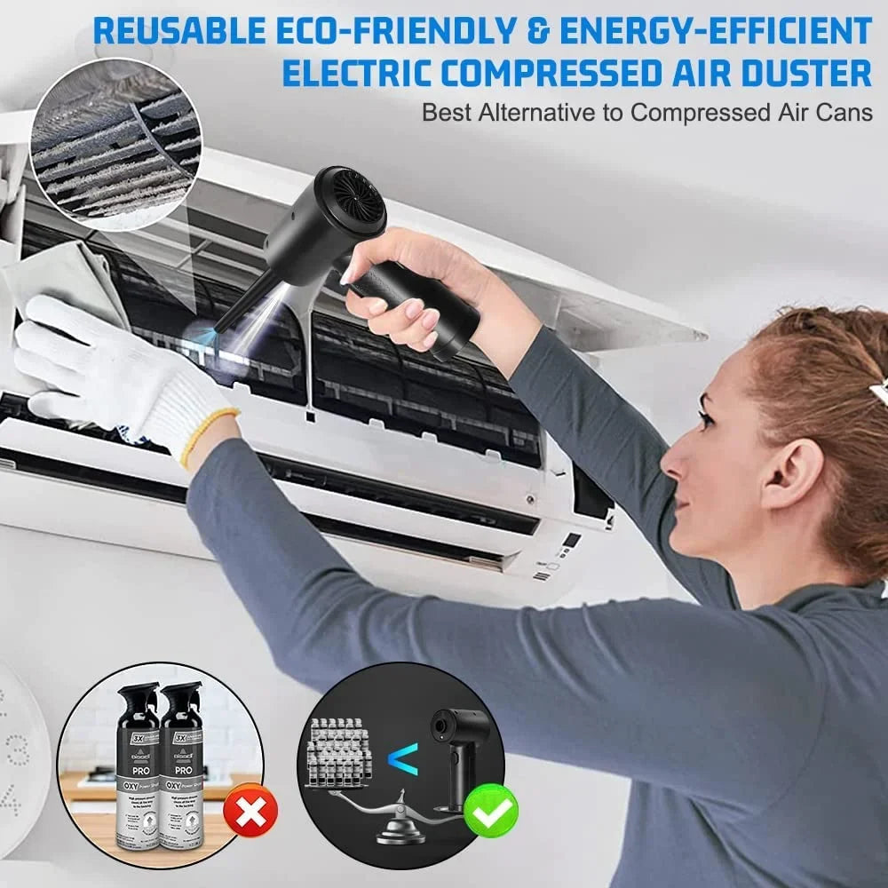Compressed Good Keyboard Adjustment, Office, Electric Cordless 100000RPM Duster Air Air for Cleaner 3 Gears Air Reusable Duster, 7600mAh & for Replacement Compressed Computer Rechargeable Cans