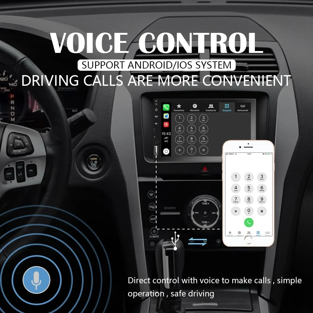 Car Touch Camera/Android 2 Screen Car for Player Din MP5 Stereo Auto/Autoradio/IOS/Bluetooth/USB/TF 7" View Rear Play with Multimedia