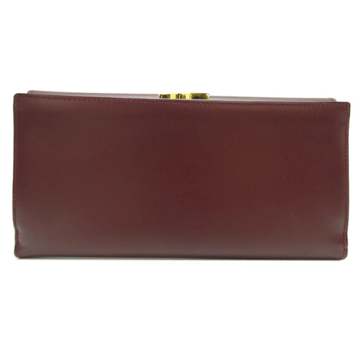 (Good) Cartier Bordeaux Women's Mastline (Red) Wallet Pre-Owned Long Leather