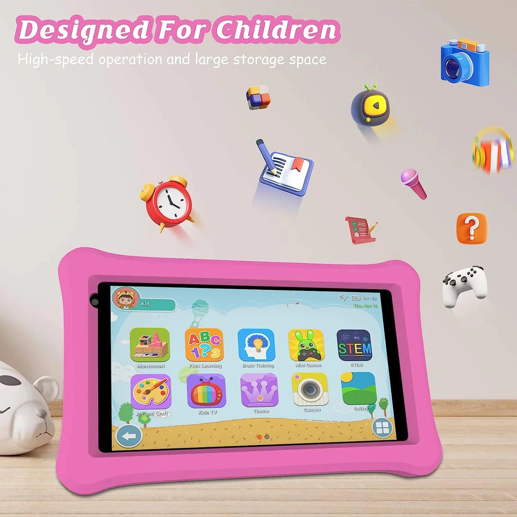 Tablet Tablets, Tablet for RAM Toddler Tablet 2GB Case, Learning 32GB Control WiFi, Androrid Certificated, Kids for Bluetooth, 11 Tablet, Google with 7 Camera, Dual ROM inch Parental Kids