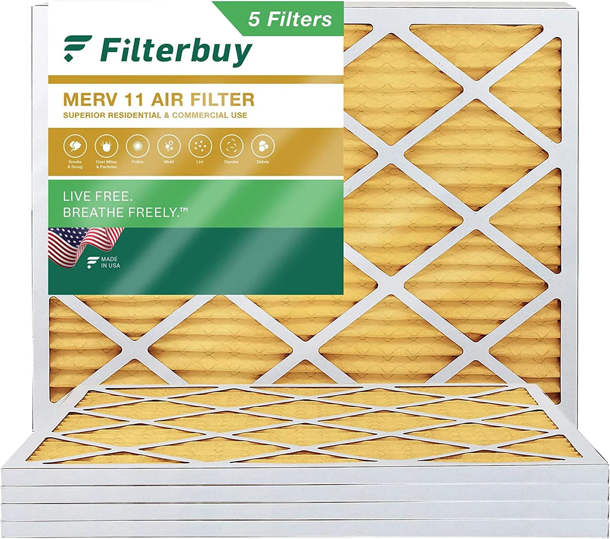 (5-Pack) Furnace 11 Filters 20x23x1 HVAC Filterbuy Pleated Air AC MERV