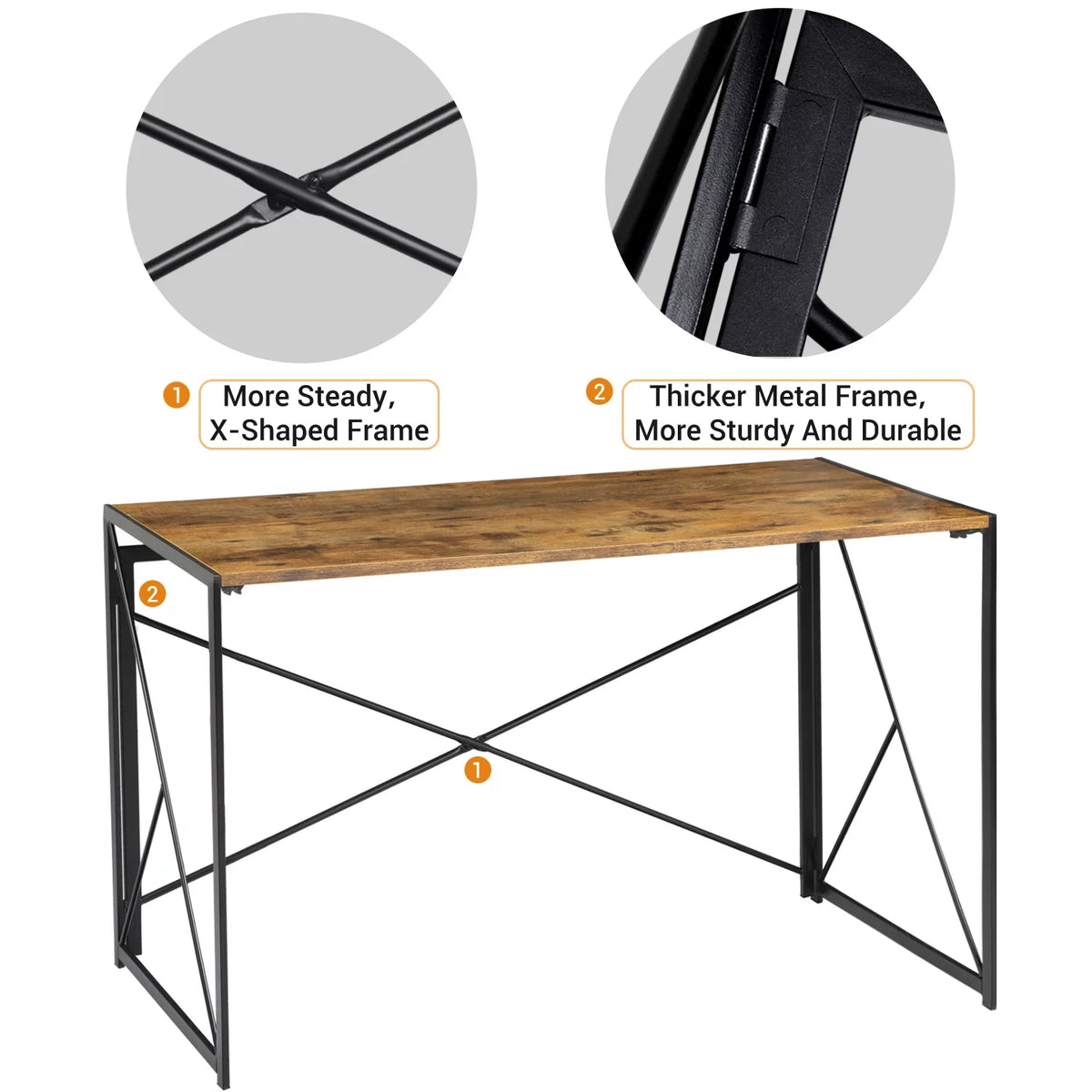 40 Lacoo inches Home Desk, Desk Brown Study Simple Writing Modern Office