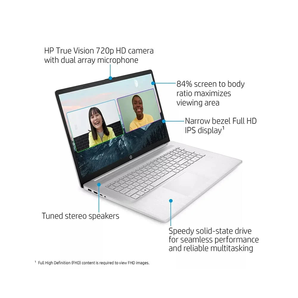 Iris Windows Intel Laptop Xe 32GB FHD 2021 Card Silver, 17.3" HD Core HP 11th USB Computer, Generation SSD, Intel Webcam, 32GB i7-1165G7, OS, RAM, Graphics, HD Backlit Keyboard, Audio, PCIe IPS 1TB