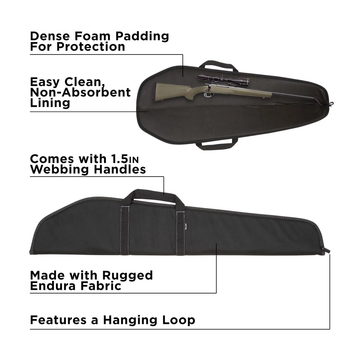 Case, Soft Allen Polyester, Rifle 602-46 46" Company Black, Durango