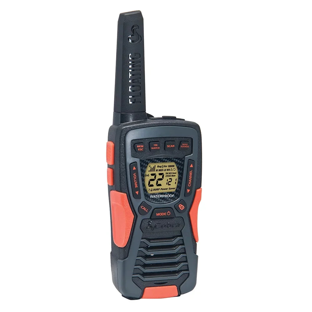 Adults Channels, Range Walkie CAMO (2-Pack) Radio Floats, 37-Mile Rechargeable, Waterproof ACXT1035R 22 Two-Way FLT Talkies - Cobra Set for Long