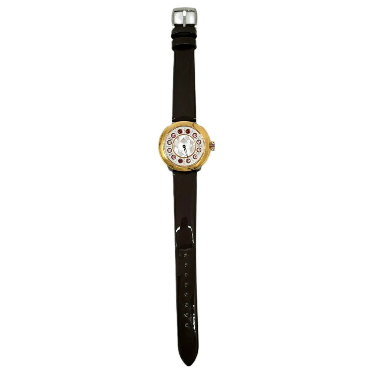 Colors Quartz Spinel Enamel 3 FENDI Eye Women's Topaz Shell Pre-Owned Brown Watch New) Black SS Fendi Fashionable Clock Shine Belt (Like