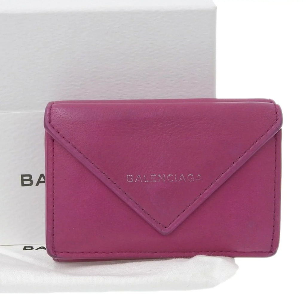 mini wallet 391446 Pre-Owned Balenciaga tri-fold pink hook BALENCIAGA (Fair) paper with leather