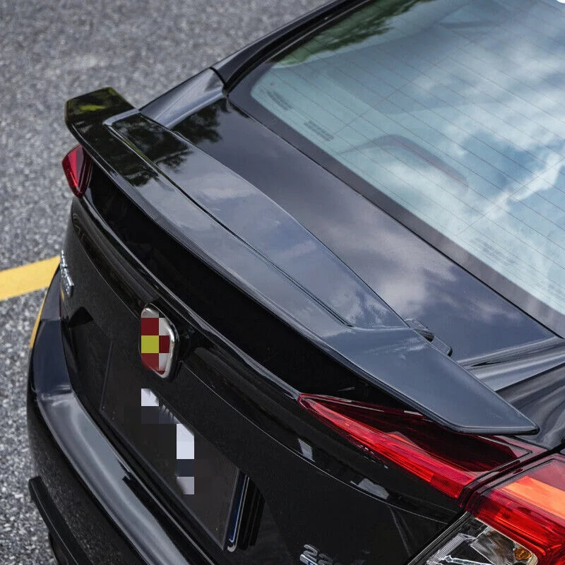 Brake Black Sedan Trunk Civic 2016-2021 Spoiler For Wing Lip Light Honda Glossy