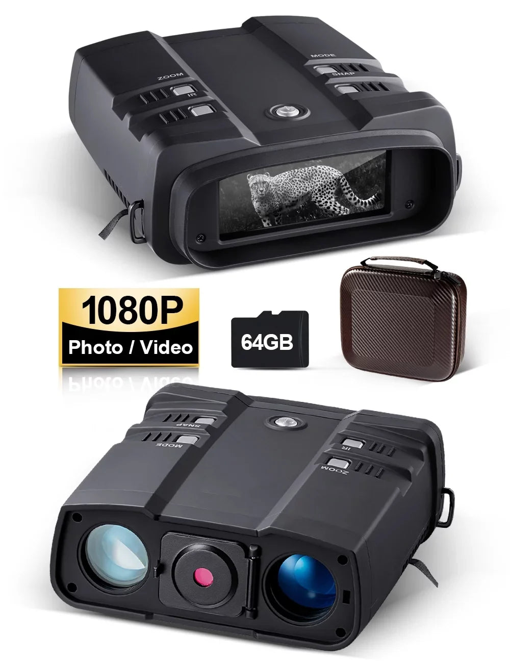 Binoculars with and Binocular Day Darkness Hunting TF Card Vision with LAKWAR x 31mm Viewing for Total Night Large Infrared Screen Digital for Night 64G Binoculars 10.8 Night Vision