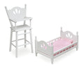and Bedding 18 English Badger - inch Basket for with White/Pink Country Chair Bed High Dolls