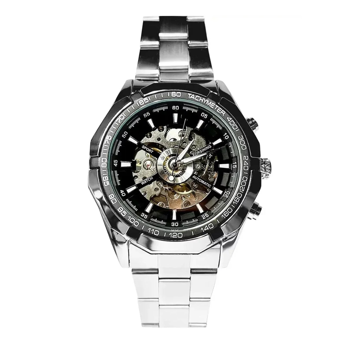 50% Belt Watch Automatic Hollow Up Mechanical Steel Full off! Mens YOHOME to