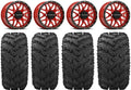 Raceline Reptile Kawasaki Mule Krank FXT 26" Wheels Red Tires 14" Pro