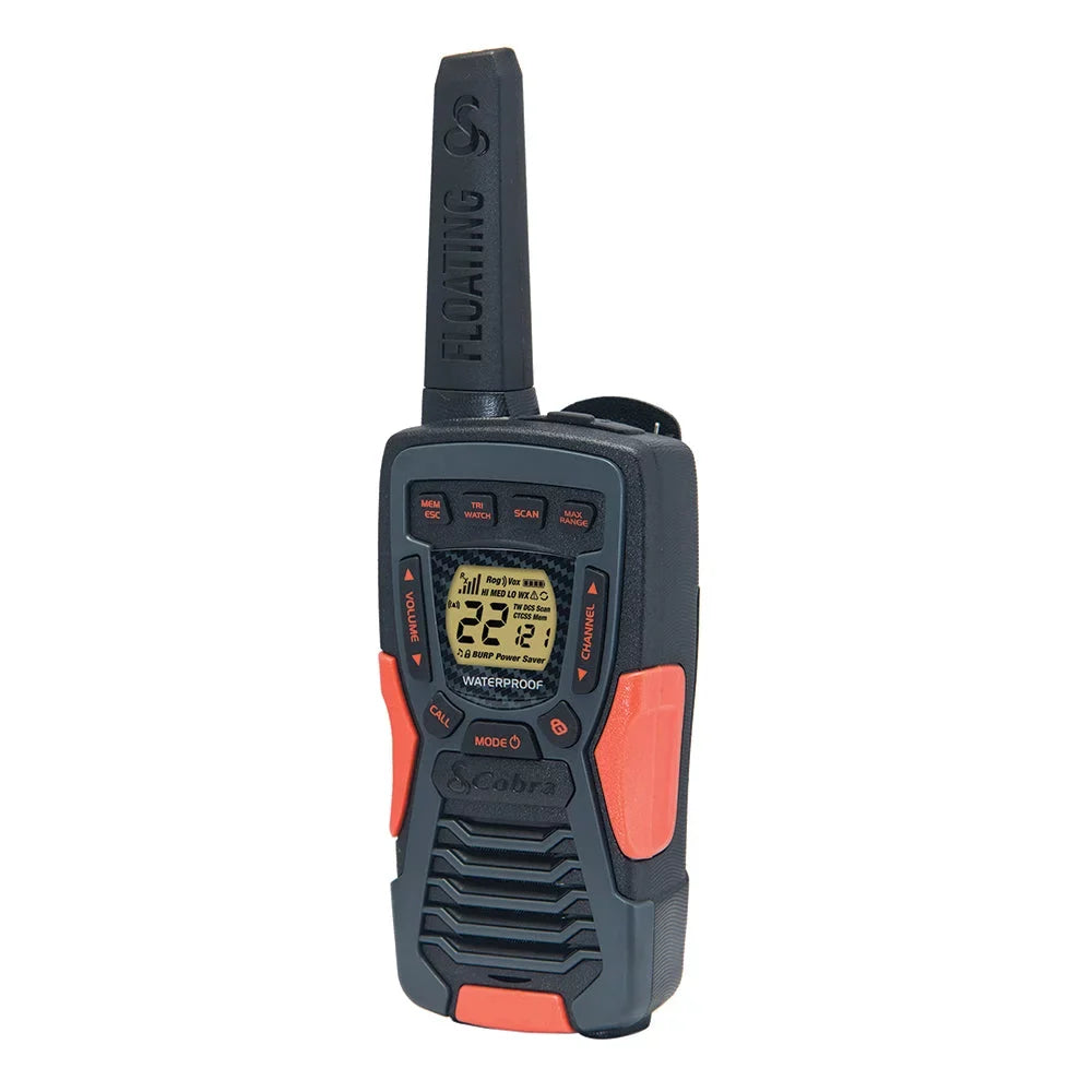 Adults Channels, Range Walkie CAMO (2-Pack) Radio Floats, 37-Mile Rechargeable, Waterproof ACXT1035R 22 Two-Way FLT Talkies - Cobra Set for Long