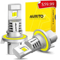 LED Bright,6500K Bulbs, Wireless Headlight with 800% H13 9008 9008 Headlight AUXITO Super 2PCS H13 Upgraded 2024 Fan, White LED Bulb Bulbs,