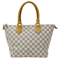 N51186 Louis Ladies PM Vuitton VUITTON Used Saleya Tote Handbag LOUIS Damier Gray Authenticated Azul White Bag