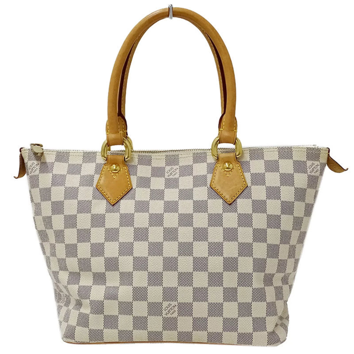 N51186 Louis Ladies PM Vuitton VUITTON Used Saleya Tote Handbag LOUIS Damier Gray Authenticated Azul White Bag