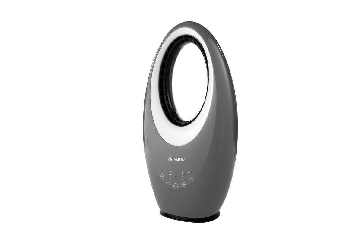 Airvana with Bladeless AV1700FAN- Gray and Filter Remote Fan Vortex
